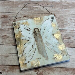 Hand Painted Angel Wall Art Wall Hanging Signed H Bush